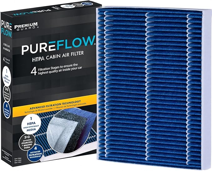PUREFLOW PC8155HX HEPA Cabin Air Filter | Fits 2015-2026 Ford Mustang 2.3L by PremiumGuard