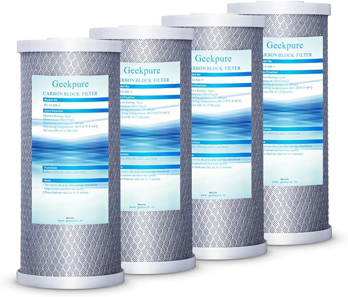 Geekpure 10-Inch Carbon Block Replacement Water Filter Cartridge by Geekpure