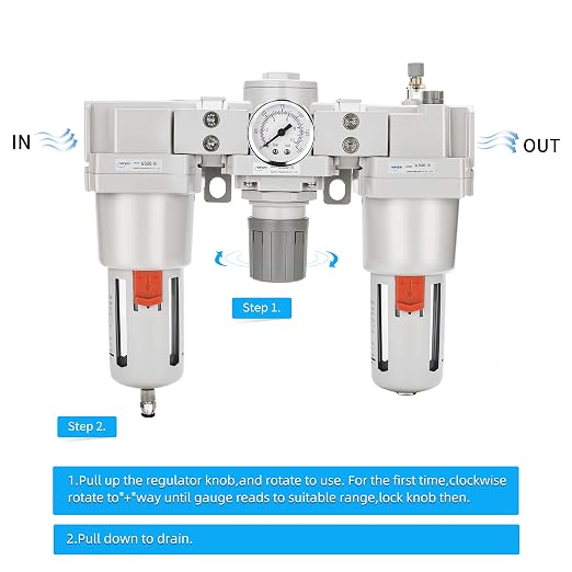 NANPU 1" NPT Air Filter, Regulator & Lubricator Combo - Image 4