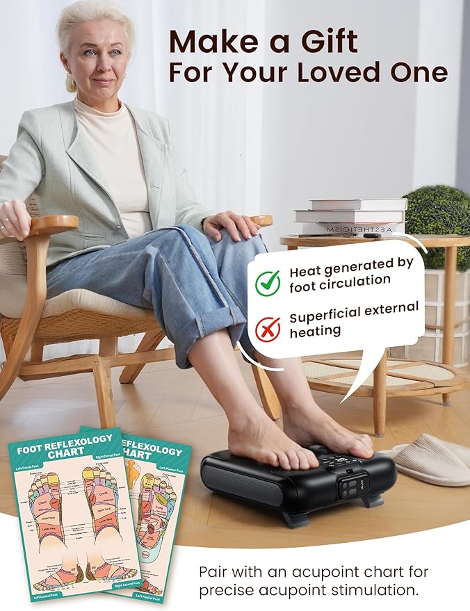 lifechill Cordless Foot Massager with Remote Control, FSA Eligible, 10-Levels Foot Massager for Neuropathy, Plantar Fasciitis, Fits All Size, Mom Christmas Gifts for Women Men, HSA
