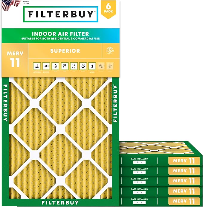 Filterbuy 8x30x1 Air Filter MERV 11 Superior Pet & Allergy Defense, by Filterbuy