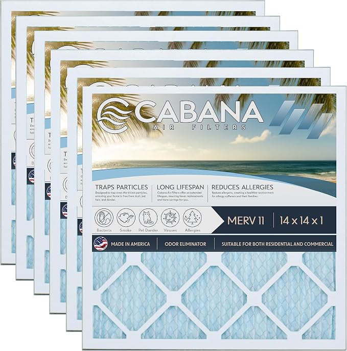 Cabana Filters 6-Pack 14x14x1 MERV 11 AC Furnace Air Filter by CabanaAirFilters