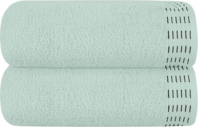 Cotton 2 Pack Oversized Bath Towel Set 28x55 inches, Large Bath Towels, Ultra Absorbant Compact Quickdry & Lightweight Towel, Ideal for Gym Travel Camp Pool - Sea Green