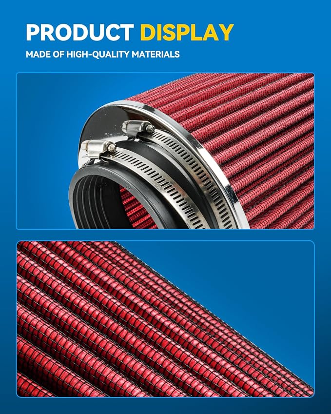 PHILTOP Universal Clamp-On Air Intake Filter, Replacement Air Filter: High Flow - Image 6