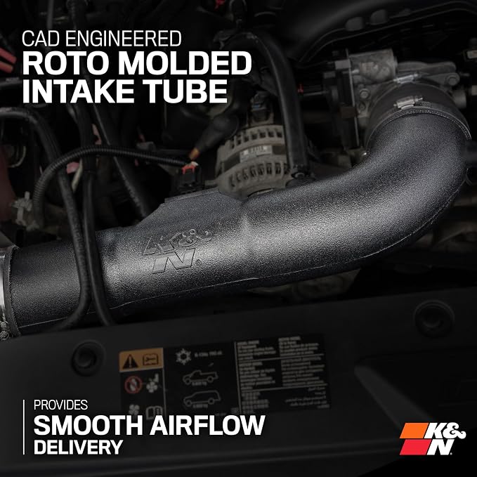 K&N Cold Air Intake System: Dry-Flow Air Filter, Increase Performance & Towing: - Image 5