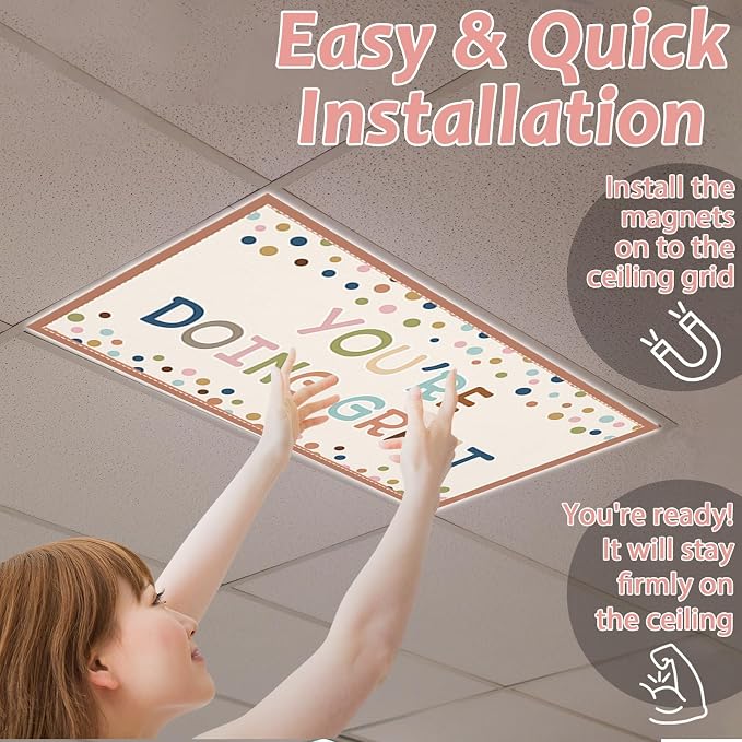 8 Pcs Fluorescent Light Covers for Classroom Ceiling Light 4 x 2 Feet - Image 6