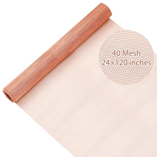 Therwen 24 Inch x 10 ft Copper Mesh Screen 99.9% Pure Copper 40 Mesh Roll Wire by Therwen