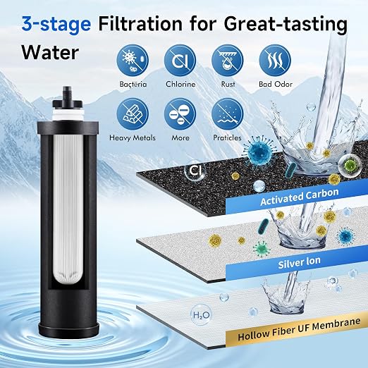 IceJoy Ultra-Filtration Gravity Water Filter System, Stainless Steel Countertop - Image 4