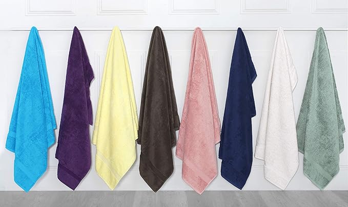 SALBAKOS 100% Turkish Cotton Extra Large Bath Sheet Set of 2 35x70 inch | Heirloom Quality | Hotel & Spa Collection | Soft, Absorbent Oversize Bath Towels | Made in Turkey (Green, 2 Bath Sheets)