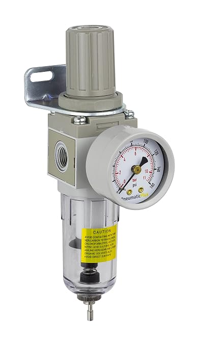 PneumaticPlus SAW2000M-N02BG Miniature Compressed Air Filter Regulator Combo by PneumaticPlus