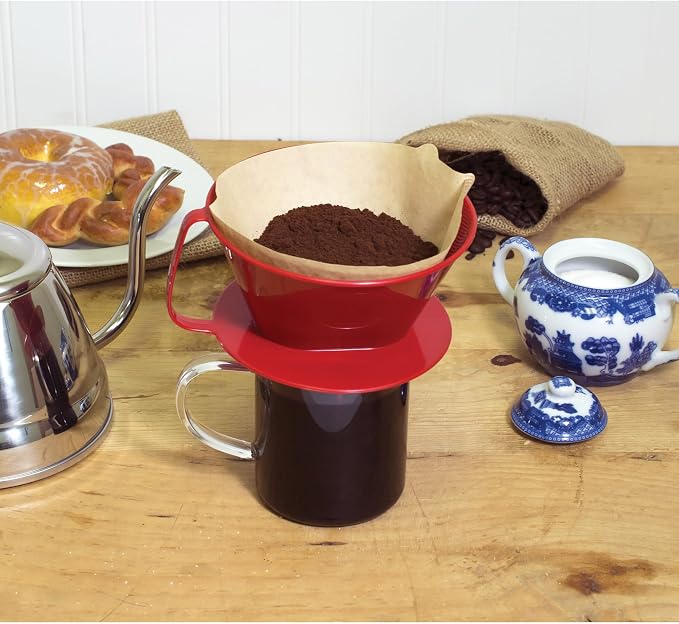 Fino Pour-Over Coffee Brewing Filter Cone, Number 4-Size, Brews 8 to 12-Cups - Image 3