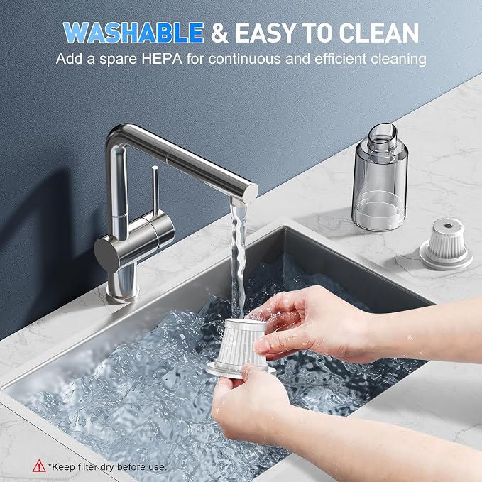 KMM Handheld Car Vacuum Cleaner, 9000PA Vacuum Cleaner & Air Duster, 120W High - Image 4