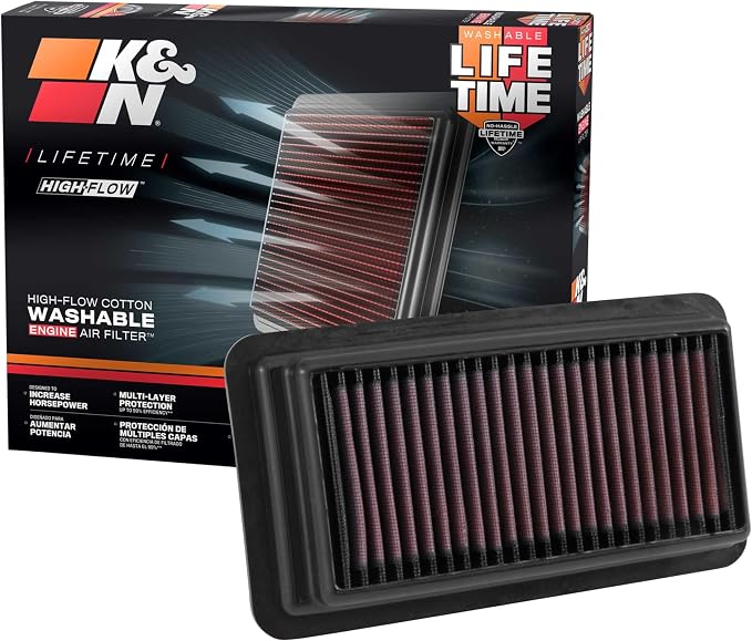 K&N High-Flow Original Lifetime Engine Air Filter: Increase Power: Premium by KNEngineeringInc