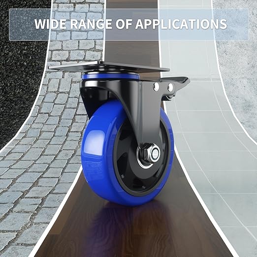 Caster Wheels 3 Inch, Swivel Casters Set of 4 Heavy Duty - Image 6