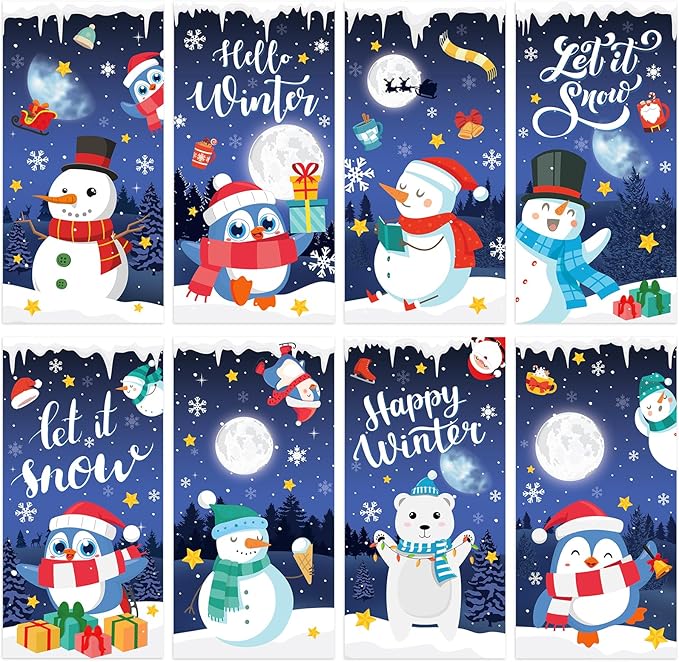 8 Pcs Winter Fluorescent Light Covers by Wiooffen