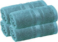 Melissa Linen, Fingertip Towels 4 Pack, 100% Turkish Cotton, Small Hand Towels for Body and Face, 12 x 18 in, Soft and Absorbent, Quick Dry, (Maldive Green Fingertip Hand Towels)
