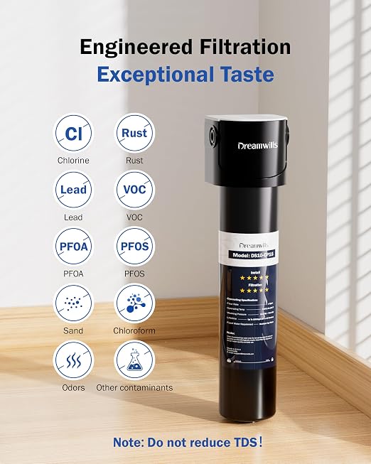 Dreamwills DS15 Under Sink Water Filter System, 1.3 GPM Direct Connect Kitchen - Image 2