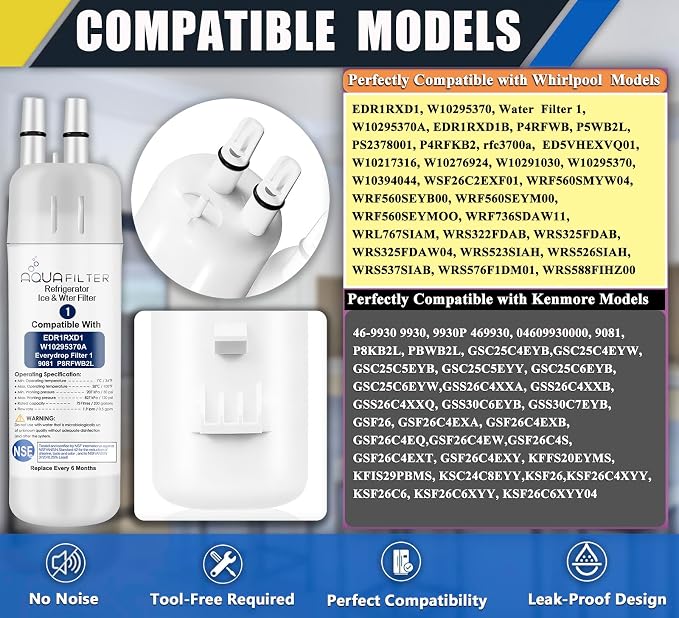 FILTER1 W10295370 A Refrigerator Water Filter Replacement Compatible - Image 2