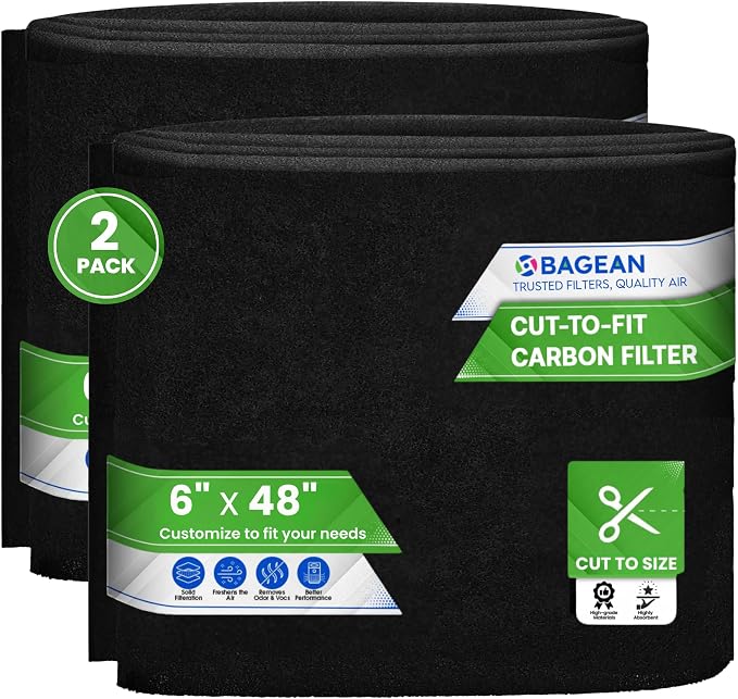 Cut to Fit Activated Carbon Filter Sheet 6” x 48” by Bagean