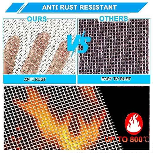 Stainless Steel Mesh Screen 8Mesh 304, 15.7" x 47.2" Metal Mesh Screen - Image 3
