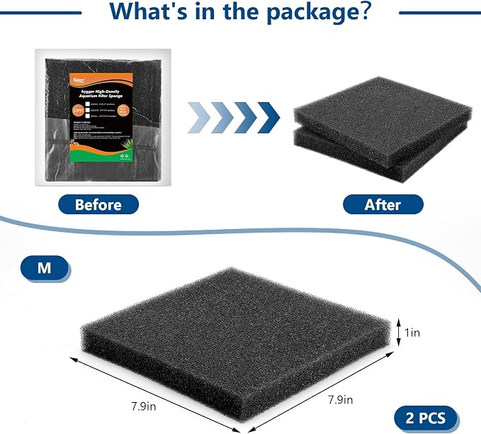 hygger Aquarium Sponge Filter Pad, Filter Media Foam Sponges, Cut-to-Size Open - Image 6