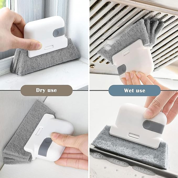 2 in 1 Window Brush Wet and Dry Brushes Window Grooves Scrubber Tools Set Door - Image 7