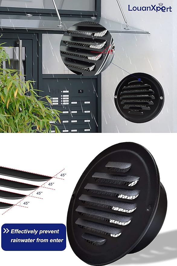 6 Inch Round Air Vent Cover, LouanXpert Stainless Steel Black Soffit Vent Cover - Image 7