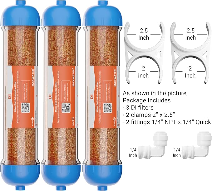 Mixed Bed Ion Exchange Aquarium Filter Resin 0 PPM RO DI Refillable Housing - Image 2