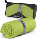 VENTURE 4TH Quick Dry Towel. Microfiber Travel Towel Ideal for Camping, Hiking, Backpacking, Gym. Lightweight & Fast Drying Travel Towels for Body. Compact & Easy to Pack - Lime Extra Large
