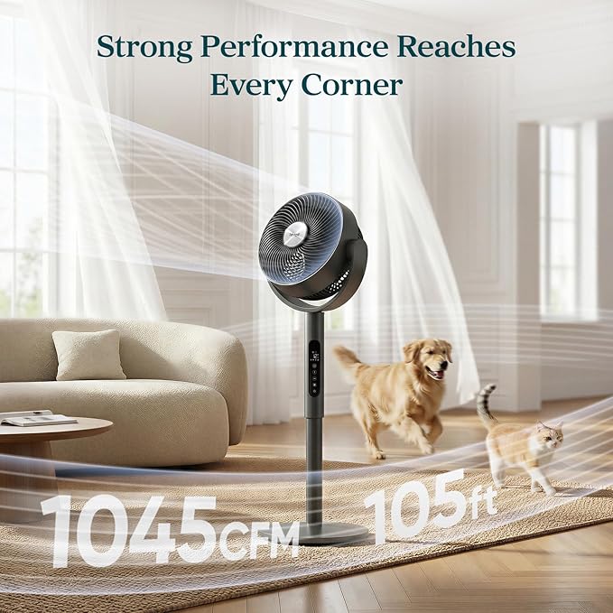 Levoit Standing Smart Fan for Bedroom, 1451CFM Ultra-High Airflow, 12H Timer - Image 2
