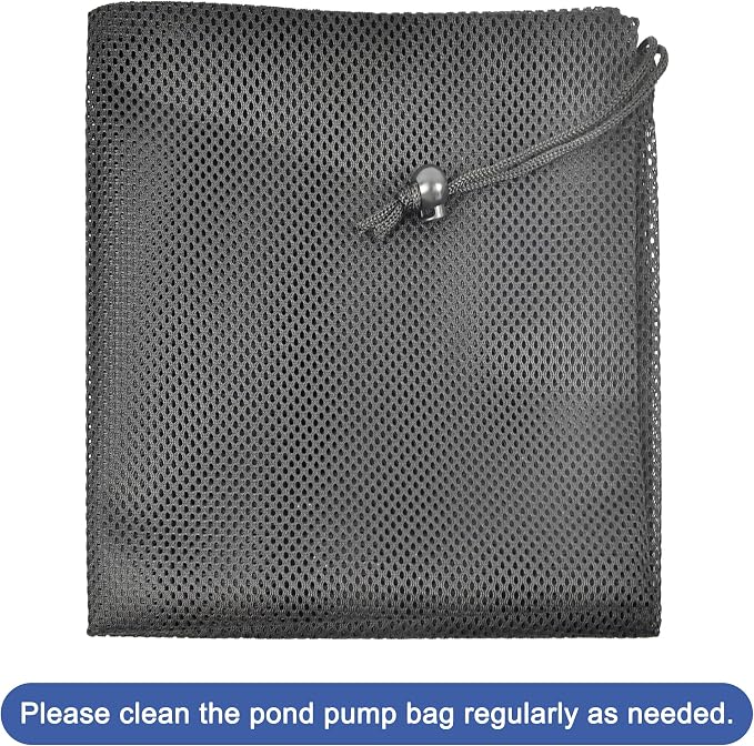 CONQUERALL 2PCS Large Pond Filter Bag18.5x18.5inch Black Polyester Media Mesh - Image 6
