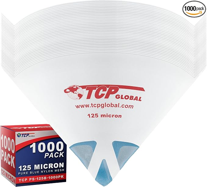 TCP Global - 125 Micron Filter Tips Ultra-Fine Paint Strainer - Pure Blue Nylon by TCPGlobal