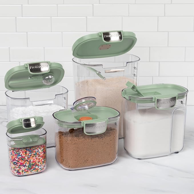ProKeeper+ Airtight Food Storage Container Set – Clear Plastic Flour and Sugar - Image 3