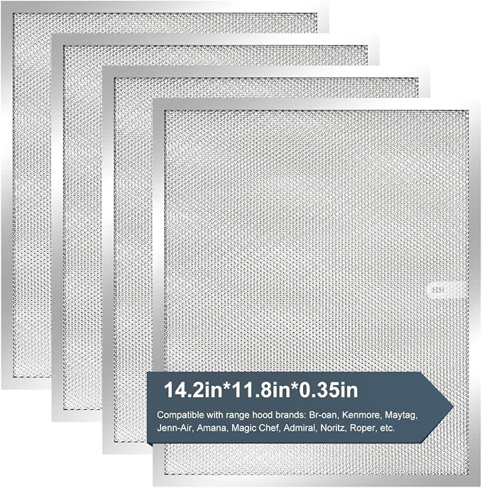 BPS1FA30 Range Hood Grease Filter 11-3/4" x 14-1/4" Multi-layer Aluminum Mesh - Image 2