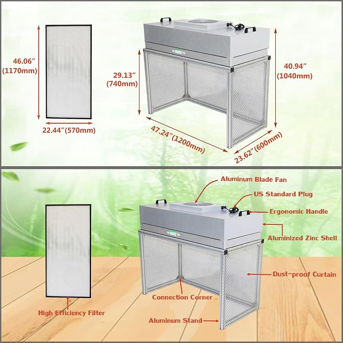 INTSUPERMAI Vertical Laminar Flow Hood Air Flow Clean Bench Workstation - Image 2