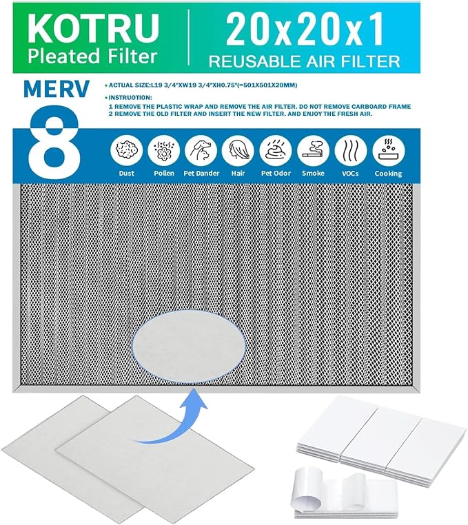 20x20x1 Air Filter, Reusable Air Filter by Unknown