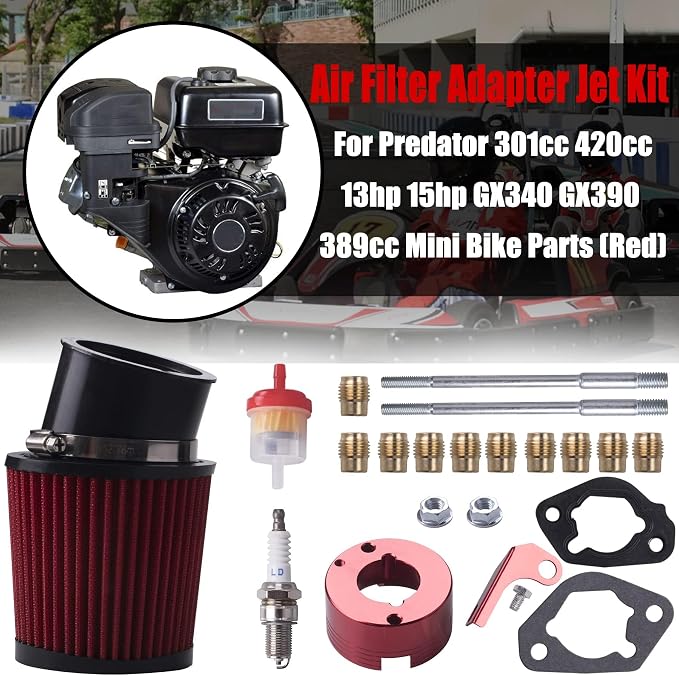 Air Filter Adapter Jet Kit for Predator 301cc 420cc 11hp 13hp 15hp GX340 GX390 - Image 7