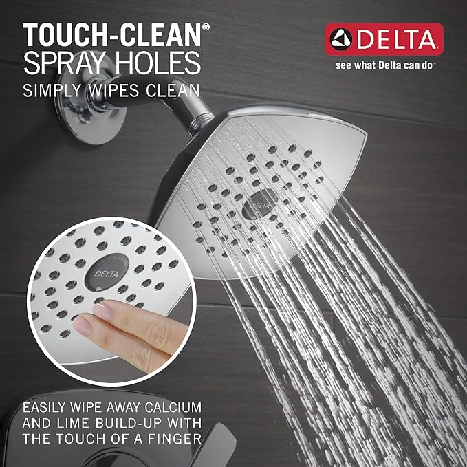 Delta Modern 14 Series Shower Faucet Set, Chrome Shower Head and Handle Set, Valve Trim Kit, Chrome T142339-PP (Valve Not Included)
