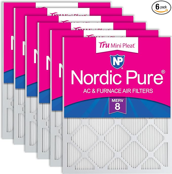 Nordic Pure 20x24x1 Tru Mini Pleat MERV 8 AC Furnace Air Filters by NordicPure