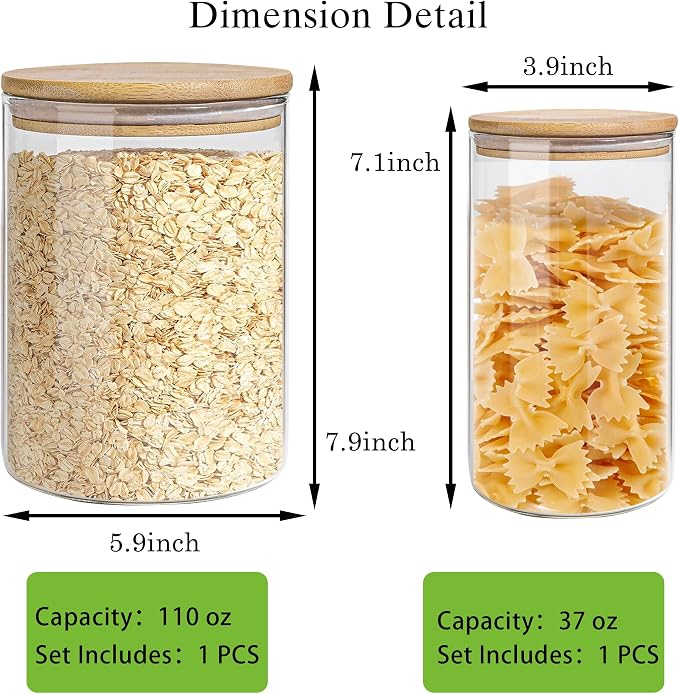 Glass Storage Jars Set Elegant Containers - Image 2