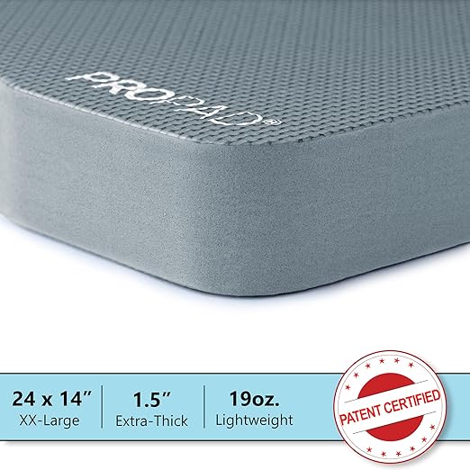 Thick Kneeling Pad, Garden Kneeler for Gardening, Bath Kneeler for Baby Bath, Kneeling Mat for Exercise & Yoga, Knee Pad for Work, Floor Foam Pad, Extra Extra Large (XXL) 24 x 14 x 1.5 Inches, Gray