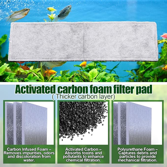Pangda 12 Pcs Carbon Filter Foam Pads and Foam Filters Compatible - Image 3