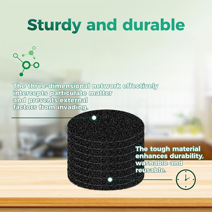 Polyurethane Activated Charcoal Filters -7 Pack 4.5 Inch Square Strong Odor - Image 6