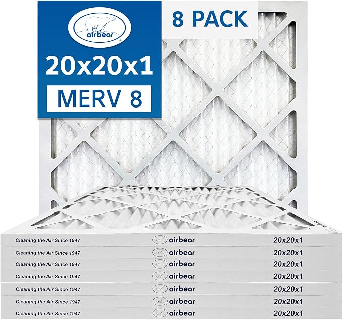 20x20x1 Air Filter MERV 8 TRION Air Bear Pleated HVAC Air Filters Replacement by Trion