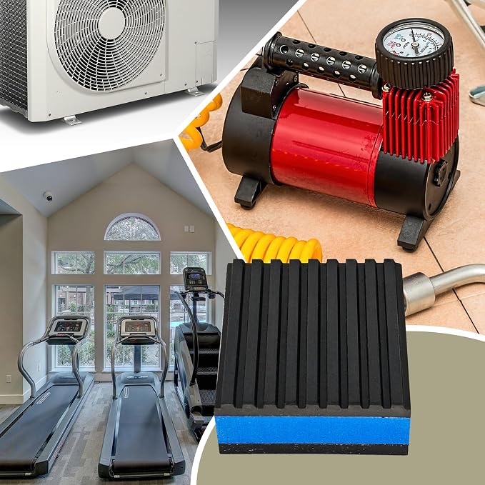 2" X 2" X 7/8" Anti Vibration Pads Sound Isolation Rubber Ribbed - Image 6