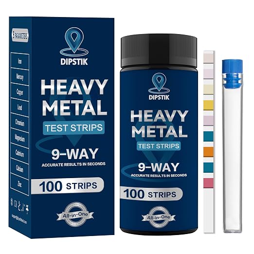 9 Way Heavy Metals Water Test Strips, 100ct Home Water Testing Kit by DIPSTIK