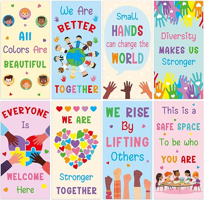 8Pcs Inspirational Fluorescent Light Covers by Wiooffen