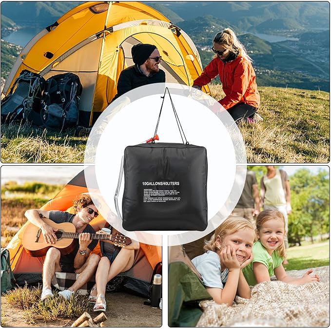 Solar Shower Bag, Waterproof Portable Camping Shower Water Bag, Solar Camping Showers with Showers Head for Hiking Campings Traveling Outdoor Use