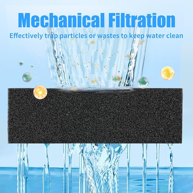 AQUANEAT 2 Pack Aquarium Bio Sponge Filter Media Pad Cut-to-Size Open Cell Foam - Image 2