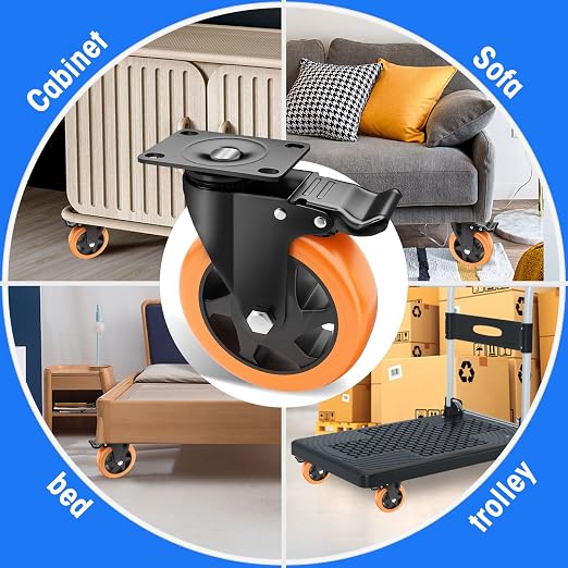 5" Swivel Plate Casters, 1400Lbs Capacity - Image 5